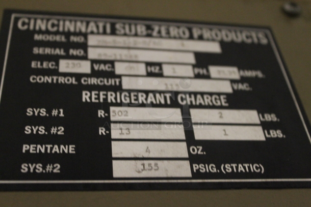 Cincinnati ZH-8-1-1-H/AC Metal Floor Style Environmental Test Chamber. 230 Volts, 1 Phase. BUYER MUST REMOVE. - Image 10 of 11