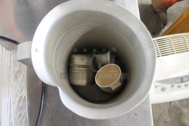 ALL ONE MONEY! Lot of 3 Metal Items; 2 Dough Dropper Hoppers and 1 Pitcher. - Image 7 of 9