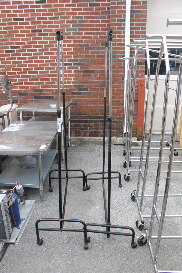2 Black and Chrome Finish Metal Clothing Racks on Commercial Casters. 2 Times Your Bid! - Image 1 of 4