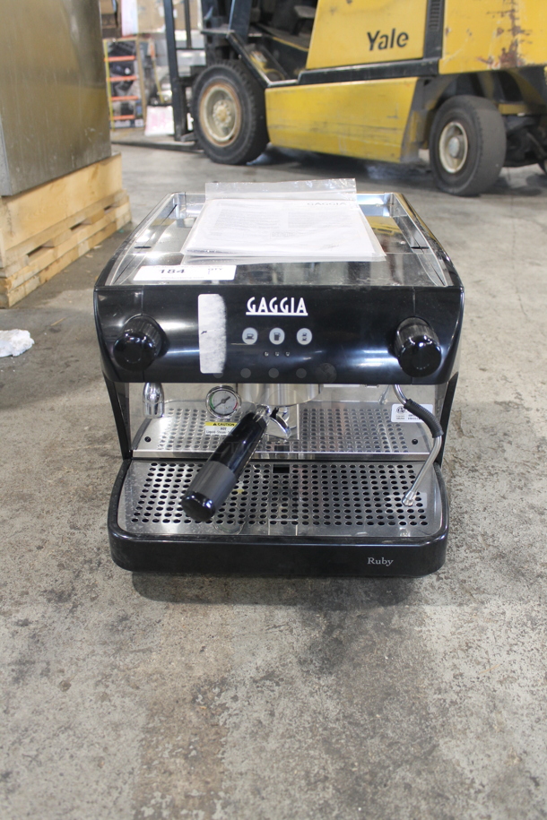 BRAND NEW SCRATCH AND DENT! 2022 Gaggia CGG191A50NU Stainless Steel Commercial Countertop Single Group Espresso Machine w/ Portafilter and Steam Wand. 115 Volts, 1 Phase. Tested and Working!