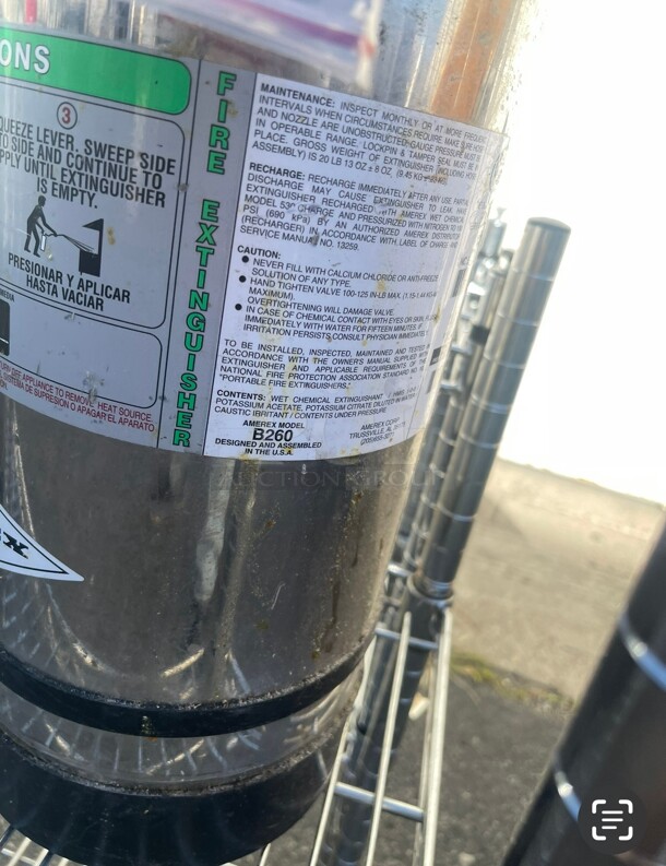 Amerex C260 - 6 Liter Class K Kitchen Fire Extinguisher Commercial NSF - Image 6 of 8