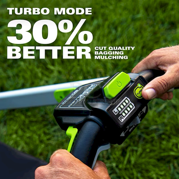 Greenworks Pro 60V 21" Cordless Self-Propelled Lawn Mower w/ 4-in-1 Mowing Capability & Dual-Port Automatic Battery Switchover. Includes Battery & Charger. 
 - Image 6 of 11