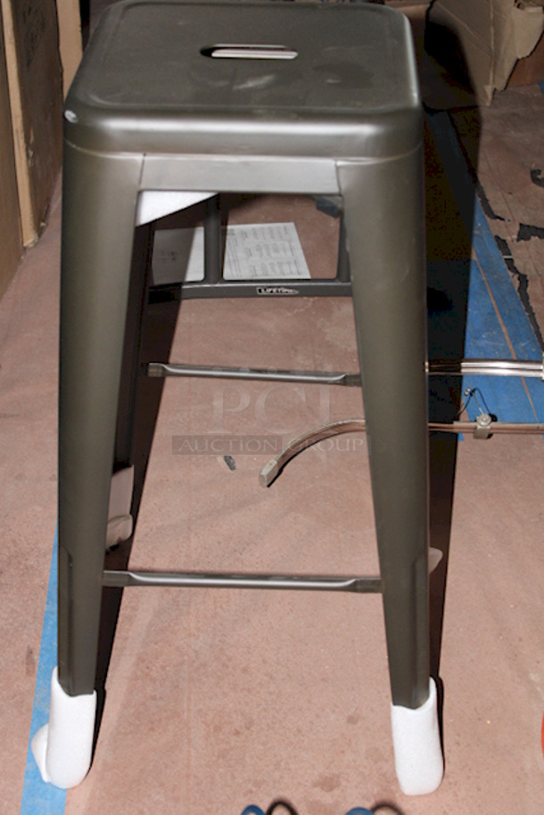 NEW,! Set of (4) FDW Metal TDS-430-Bronze Bar Stools , Counter Height, Stackable, Indoor Outdoor 16-1/2x16-1/2x30. 4x Your Bid - Image 4 of 7