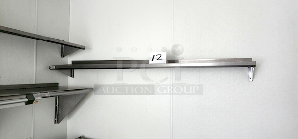 NEW! Used Less Than 6 Months!! BK Resources BKWS-1272 12" x 72" Stainless Wall Mount Shelf w/ Mounting Brackets - Image 1 of 2