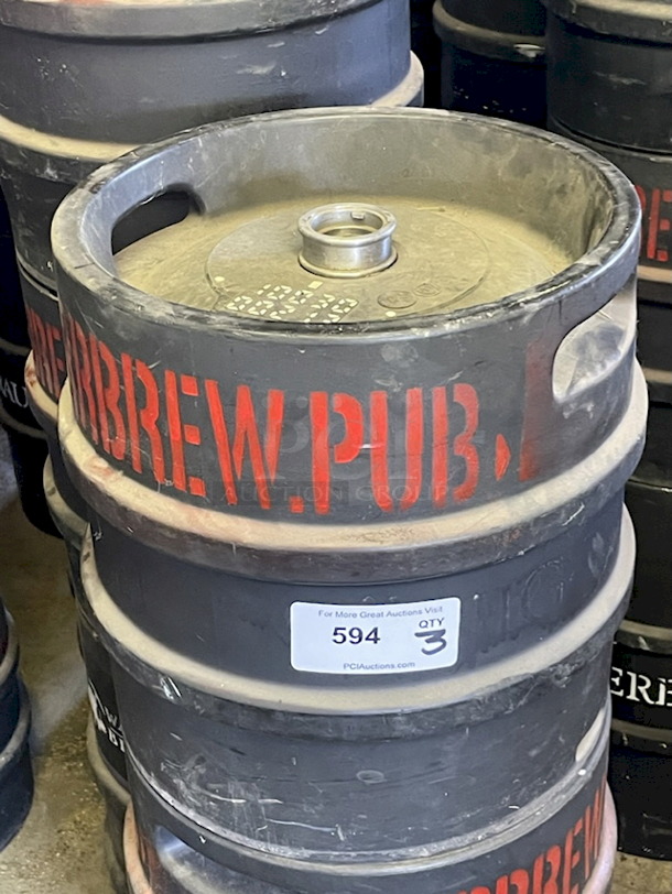 ?30 Liter Sanke “D” Kegs, Stackable, Dual Handle Stainless Steel, Polyurethane Jacketed? 30 liter = 8.1 gallons = 64 pints = 86 12oz bottles. 3x Your Bid - Image 2 of 2