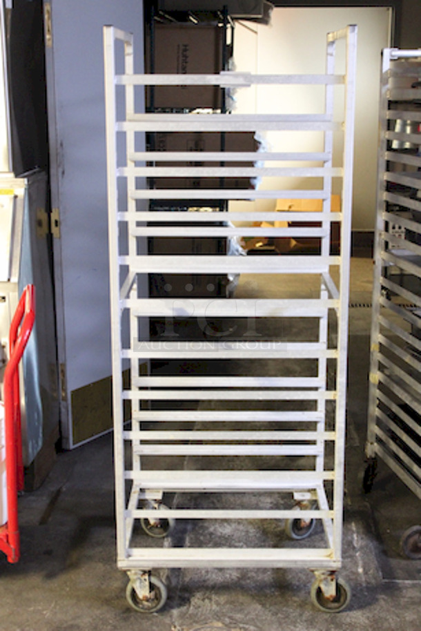 12 Pan End Load Bun/Sheet Pan Rack On Commercial Casters.  - Image 4 of 5
