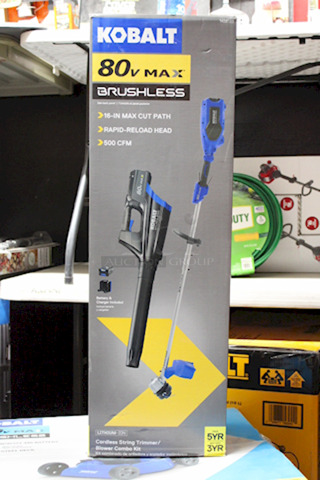 Kobalt 4-Piece 80-volt Cordless Power Equipment Trimmer & Blower Combo Kit. 14-in to 16-in Adjustable Cutting Swath, Hi/lo Variable-Speed Trigger & Dual Side Bump. 