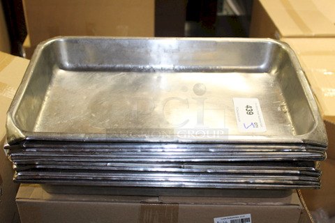 SWEET! 2-1/2" Deep Full Size Hotel Pans, Stainless Steel. 20-3/4x12-3/4x2-1/2. 5x your Bid 