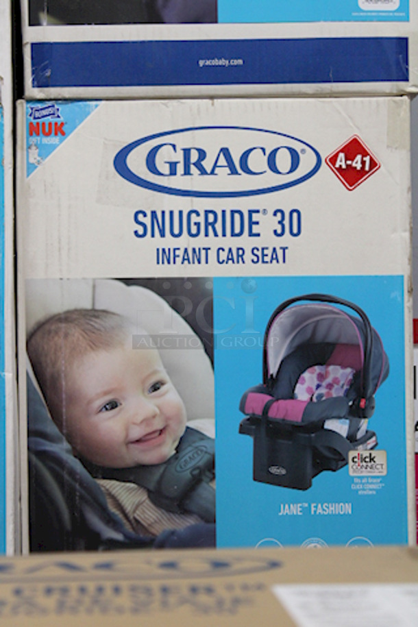 TWINNING!! Graco SnugRide Click Connect 30 Infant Car Seat, Jane Fashion. 2x Your Bid - Image 4 of 4