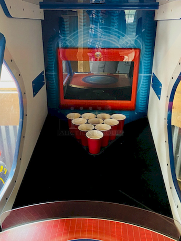 NO SPILT BEER! Bay Tek Games Beer Pong Master Installed Dimensions: 30″ W x 71″ D x 77″H Weight: 400 lbs. Electrical: 110V - Image 2 of 2