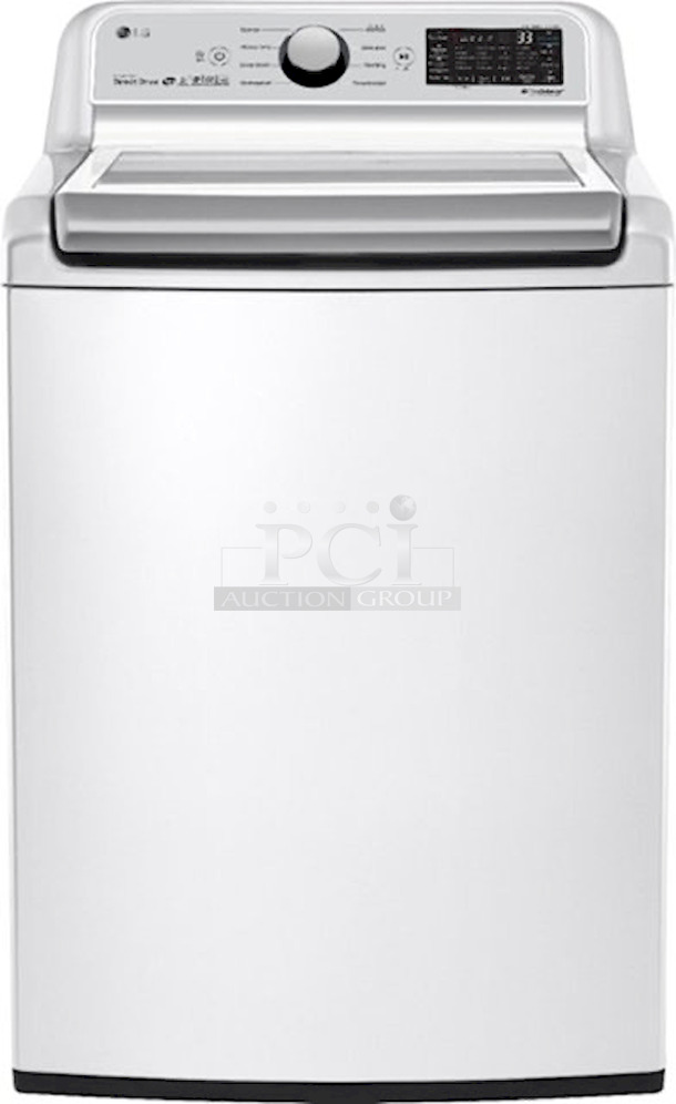BEAUTIFUL!! NEW/NEVER USED! LG - 5.0 Cu. Ft. High-Efficiency Smart Wi-Fi Enabled Top Load Washer with TurboWash3D™ Technology. (White) Matching Electric Dryer: Model DLEX7300WE - Image 1 of 6
