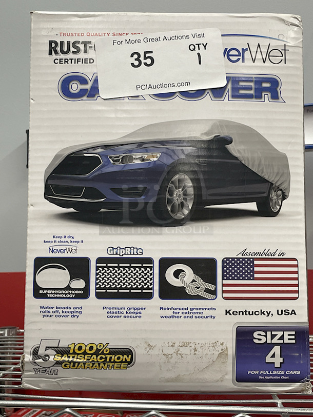 AWESOME! Rust-Oleum NW-4 Never Wet Car Cover, Size 4 With Free Mesh Storage Bag.  - Image 1 of 3