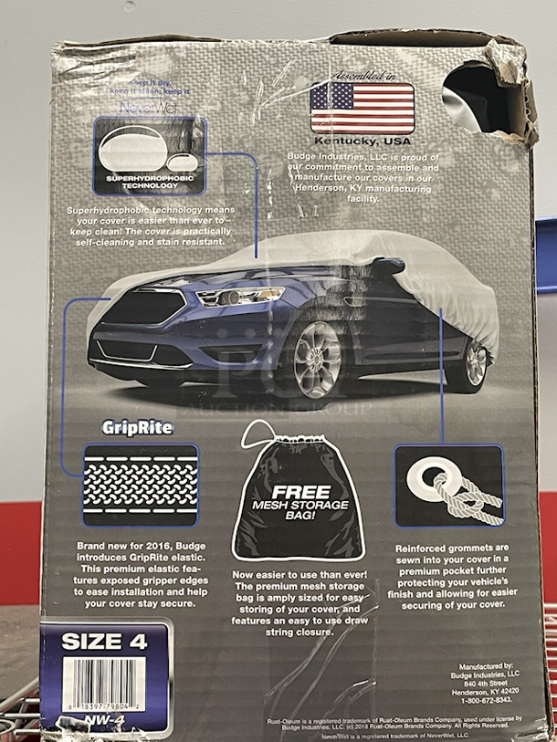 AWESOME! Rust-Oleum NW-4 Never Wet Car Cover, Size 4 With Free Mesh Storage Bag.  - Image 2 of 3