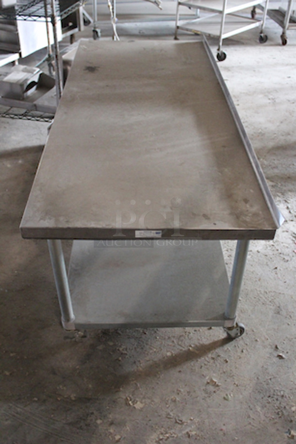 DO NOT PASS ON THIS!! Allstrong WT-3072-C  (1) Shelf Work Table Stainless Steel Top With 2" Flanged On All Edges. Standard Under-Shelf - Stainless Steel With 1-1/2" Flanged Edges.30"	72"	35" - Image 3 of 9