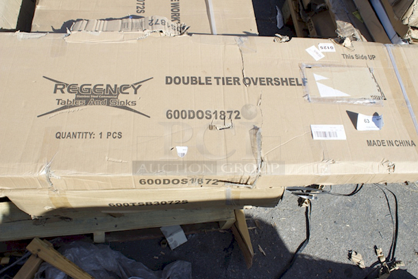 BRAND NEW SCRATCH & DENT! Regency Stainless Steel Double Deck Overshelf - 18" x 60" x 32" - Image 3 of 3