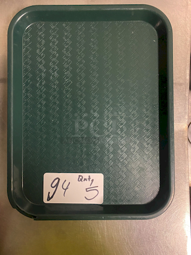 NICE! Dark Green Food Trays. 
14x10-1/2

5x Your Bid