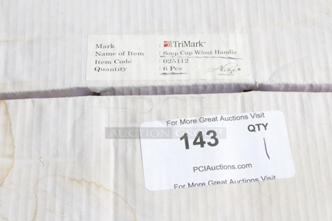 BRAND NEW-NEVER USED! TriMark® Alani, Stacking Soup Cup w/o Handle, 10 oz, 4 1/8" dia. x 2 1/4"H. 6pcs In total. 