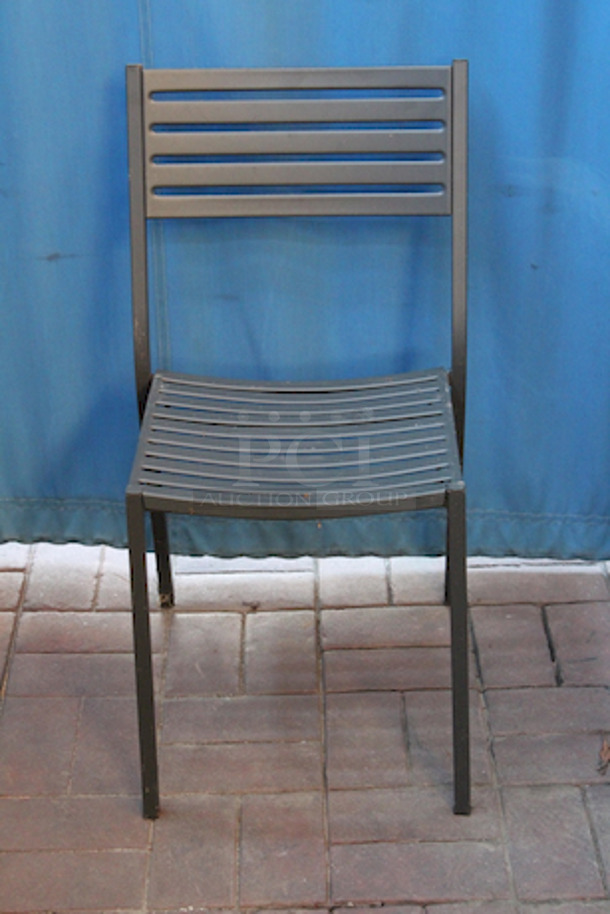 Lot of 3 Standard Height Metal Chairs. 