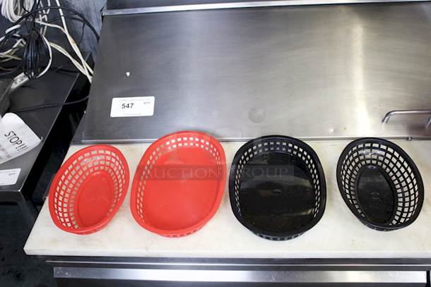 Stacks Of Red & Black Plastic Food Baskets, Various Sizes.  - Image 2 of 2