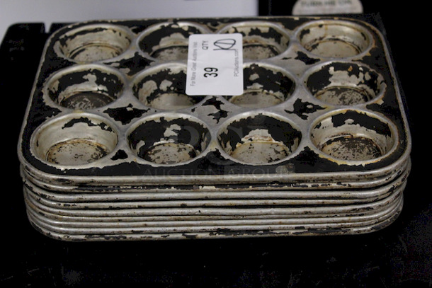 AWESOME! 12 Hole Muffin Pans. Muffin Hole Measurements 2-1/2”x1”. OA 13x10x1 10x Your Bid - Image 3 of 3