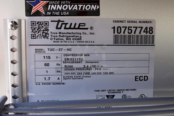 BRAND NEW SCRATCH & DENT! True TUC-27-ADA-HC 27 5/8" ADA Height Undercounter Refrigerator - TESTED TO 39 Degrees.  - Image 7 of 10