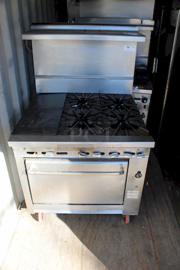 AWESOME! Montague Combination (2) Burner Griddle Top With (4) Burner Range On Oven Base With Commercial Casters 35x36-1/2x60. - Image 6 of 8