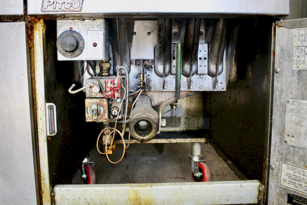 OUTSTANDING! 2 Pitco® SG18-S Natural Gas 75 lb. Stainless Steel Floor Fryers On Commercial Casters, 39x34x45. 2x Your Bid.  - Image 5 of 6