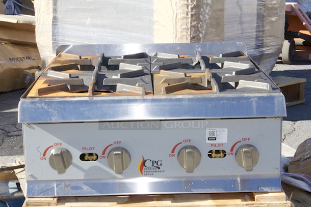 BRAND NEW SCRATCH & DENT! Cooking Performance Group R-CPG-24-NL 4 Burner Gas Countertop Range / Hot Plate - 88,000 BTU - Image 1 of 8