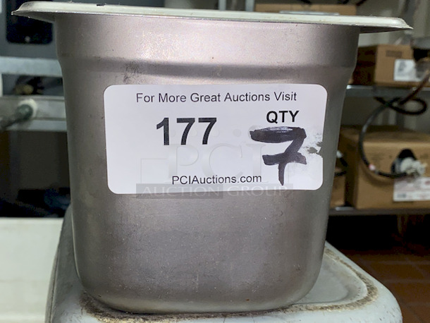 NICE!! (7) Stainless Steel 1/3 Pans, 6" Deep. 

7x Your Bid - Image 3 of 3