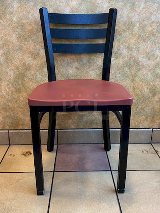 AMAZING! Group of 3 Plymold Quest Ladderback Steel Chairs.
18x18x31-1/2.

3x Your Bid. - Image 2 of 5