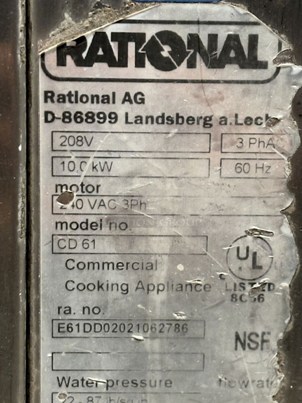 OUTSTANDING! IN AMAMZING WORKING CONDITION! Rational CD61 Combi-Dämpfer 6 Grid Combi Steam Oven, 208 Volt.  - Image 4 of 5