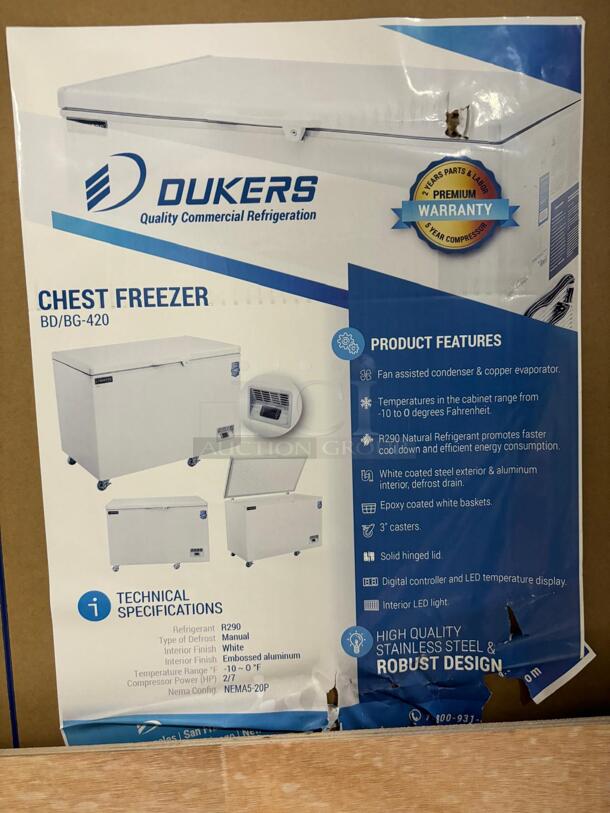 Brand New in the box Scratch & Dent Dukers BD/BG-420 49″ Chest Freezer With Solid Door - Image 2 of 2