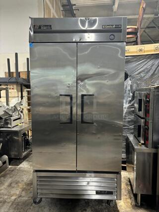 True T-35 40" Stainless Steel Reach-In Two Section Solid Swing Door Refrigerator, Silver
