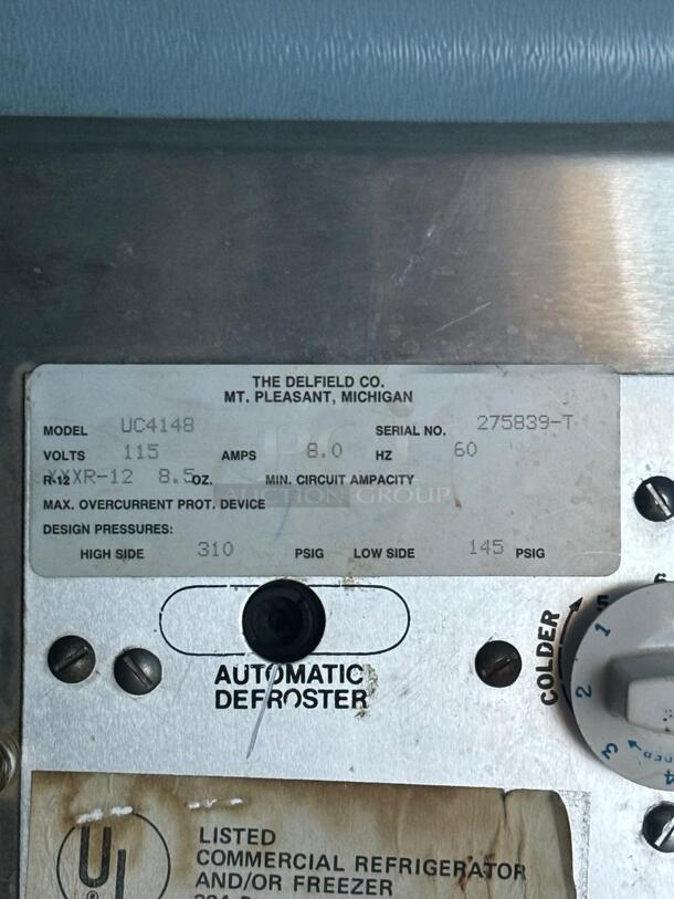 Delfield UC4148 48"W Undercounter Refrigerator w/ (2) Sections & (2) Doors, 115v
 - Image 2 of 6