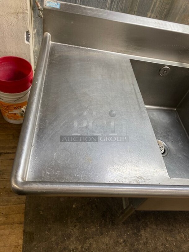 Advance Stainless Steel Commercial 3 Compartment Dish Washing Sink! With Dual Side Drain Board! With Faucet And Handles! Each Compartment 24x30 Excellent For Full Size Sheet Pans! - Image 6 of 9