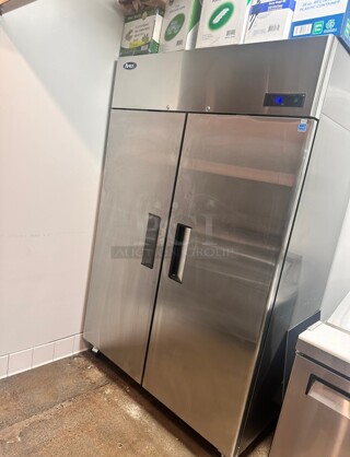 Atosa MBF8005GR 51 inch Two Solid Door Reach-In Refrigerator, 43 cu. ft. 115 Volt