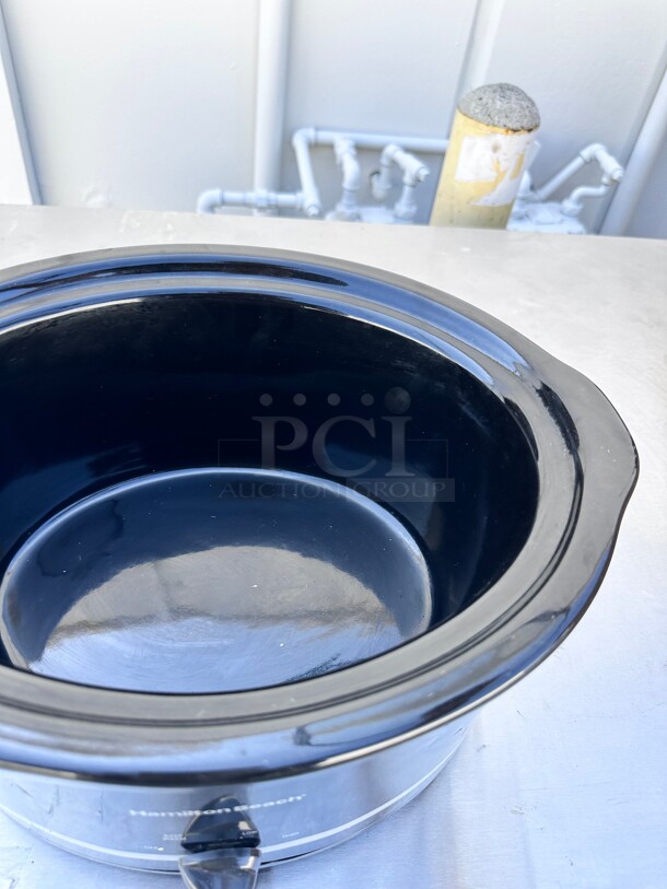 Hamilton Beach Slow Cooker with 3 Cooking Settings, Dishwasher-Safe Stoneware Crock & Glass, 8-Quart Built-In Lid Rest, Black - Image 4 of 8