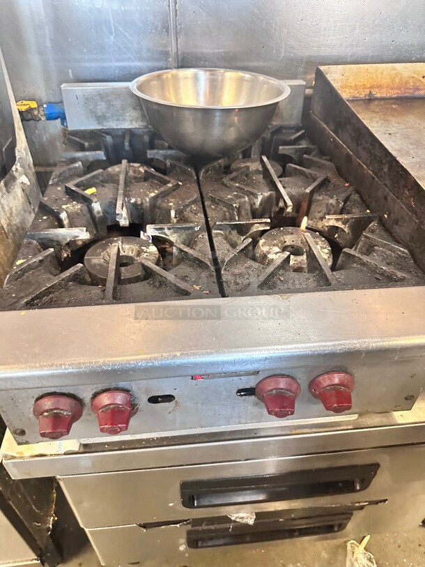Working Wolf AHP424 24 inch Gas Hotplate w/ (4) Burners & Manual Controls, Natural Gas - Image 4 of 6