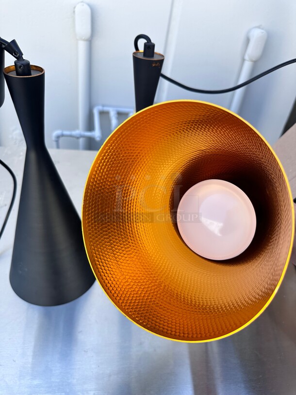 Eurofase Lighting Bronx Single Light 8 inch Wide Mini Pendant with Metallic Textured Inner Finish Black - Image 5 of 7