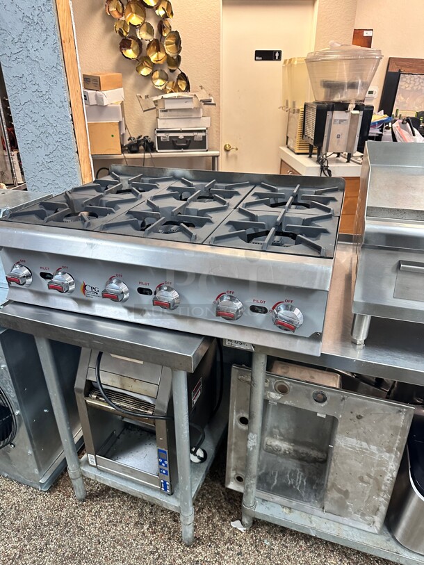 Like New CPG R-CPG-36-NL 6 Burner Gas Countertop Range / Hot Plate - 132,000 BTU Working - Image 1 of 6