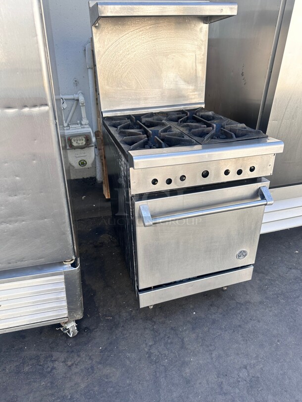 US Range Commercial 4 Burner With Oven Gas Range Working - Image 5 of 7