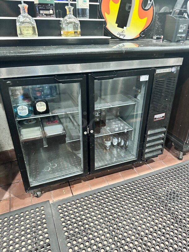 Late Model Beverage Air BB48GY-1-B-27 48 inch Bar Refrigerator - 2 Swinging Glass Doors, Black, 115v Wokring - Image 6 of 9