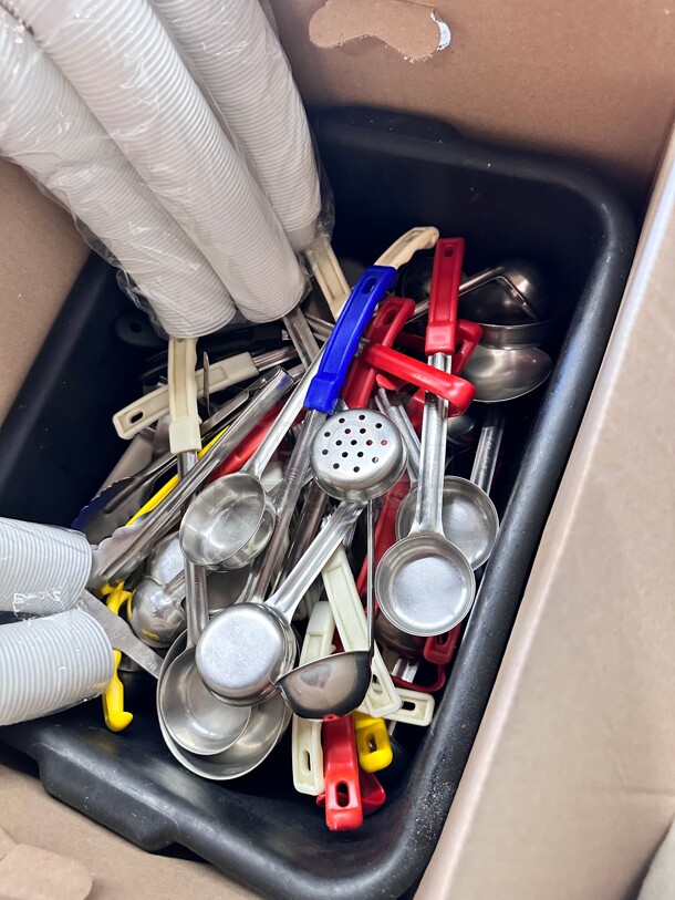 One Lot A Box Of Kitchen Spoons and a Menu Holder - Image 4 of 5