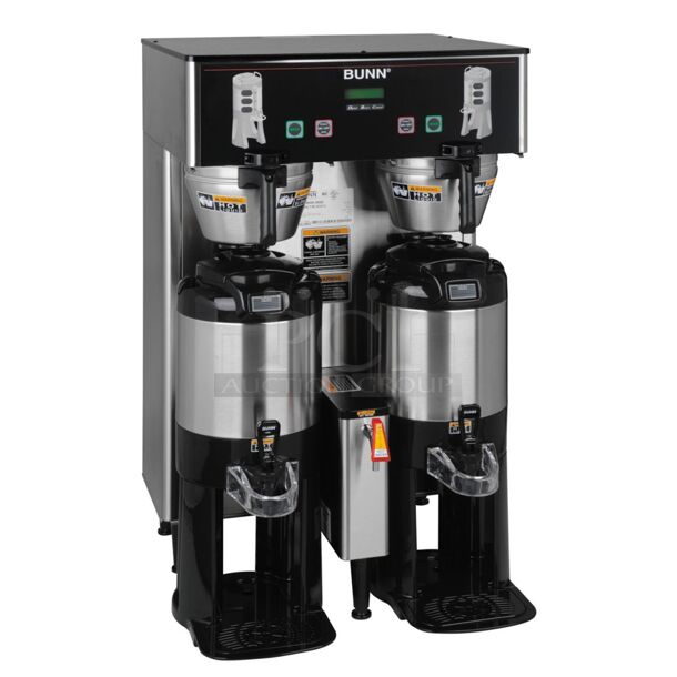 NEW IN BOX! 2022 Bunn Thermofresh Dual TF DBC Coffee Brewer w/ 2 NEW TF Servers. 120/208 Volt 1 Phase
