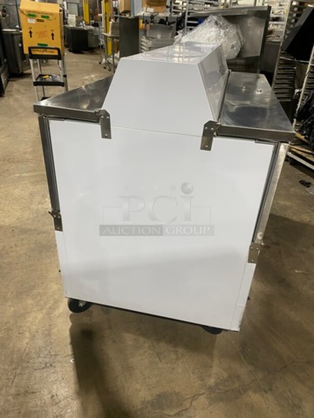 GREAT! NEW! SCRATCH-N-DENT! Beverage Air Commercial Refrigerated Milk Cooler! With Dual Side Access Doors! Stainless Steel Body! On Casters! Model: STF58 SN: 7203648 115V 60HZ 1 Phase - Image 3 of 8