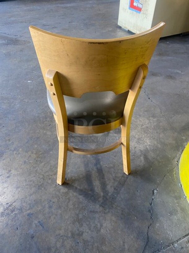 Grey Cushioned Chairs! With Brown Wooden Body! 3x Your Bid! - Image 4 of 6