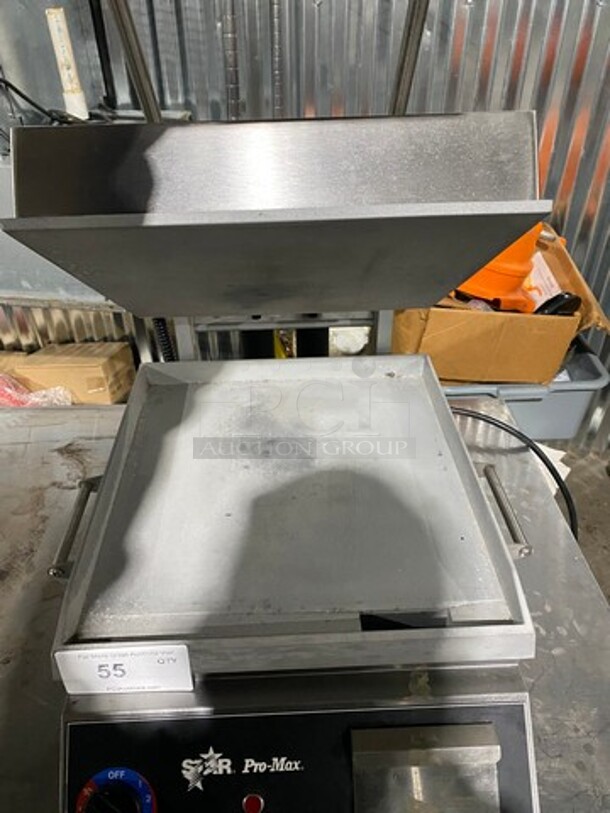 NEW! OUT OF THE BOX! Star Pro Max Commercial Countertop Panini/Sandwich Grill! With Flat Press! All Stainless Steel! Model: GR14B SN: GS141110A0047 120V - Image 5 of 11
