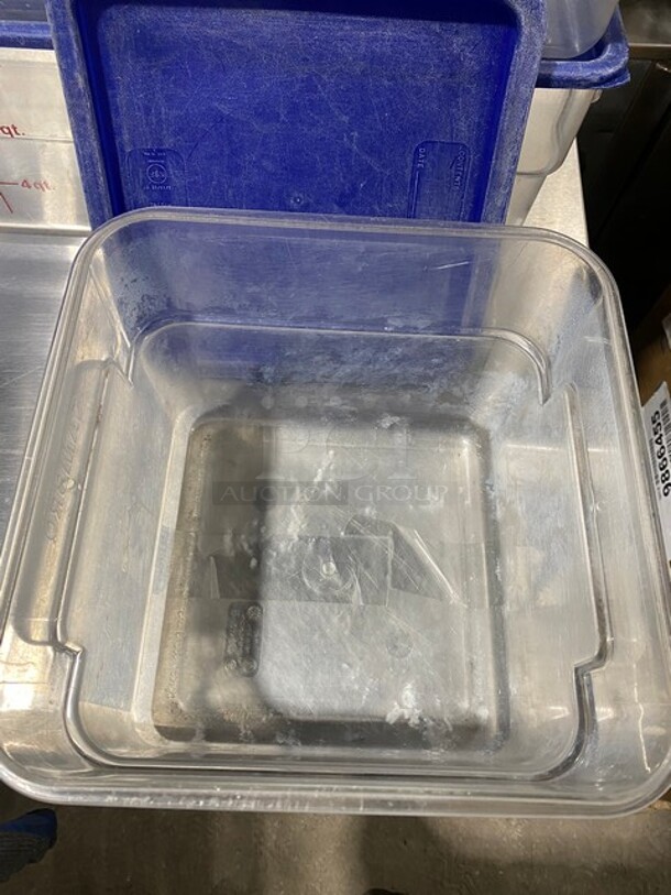 Cambro 12Qt Translucent Square Polypropylene Square Food Storage Containers With Lid! 4x Your Bid! - Image 4 of 7