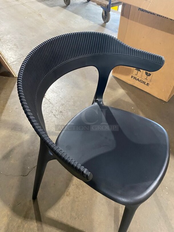 NEW Indoor/Outdoor Papatya Luna Stripe Black Armchair! 4x Your Bid! - Image 5 of 6