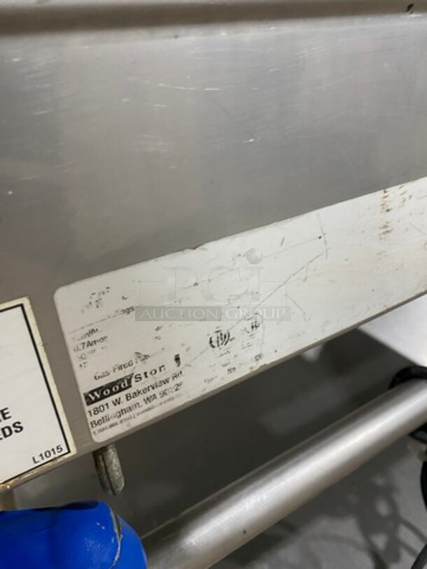 Woodstone Commercial Natural Gas Powered Flat Griddle! With Split Top! With Back & Side Splashes! On Equipment Stand! With Storage Space Underneath! All Stainless Steel! On Casters! - Image 6 of 11